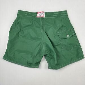 Birdwell Beach Britches Shorts Mens 30 Green Board‎ Swim Trunks Lace Up Surf